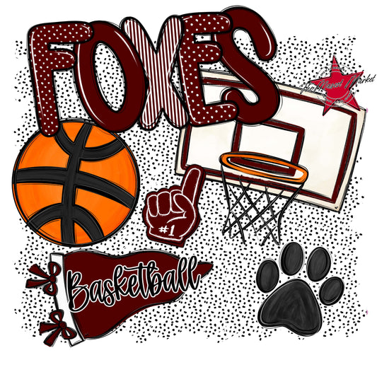 Foxes Basketball Spirit-Maroon