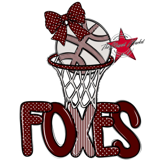 Foxes Basketball Spirit Design-Maroon