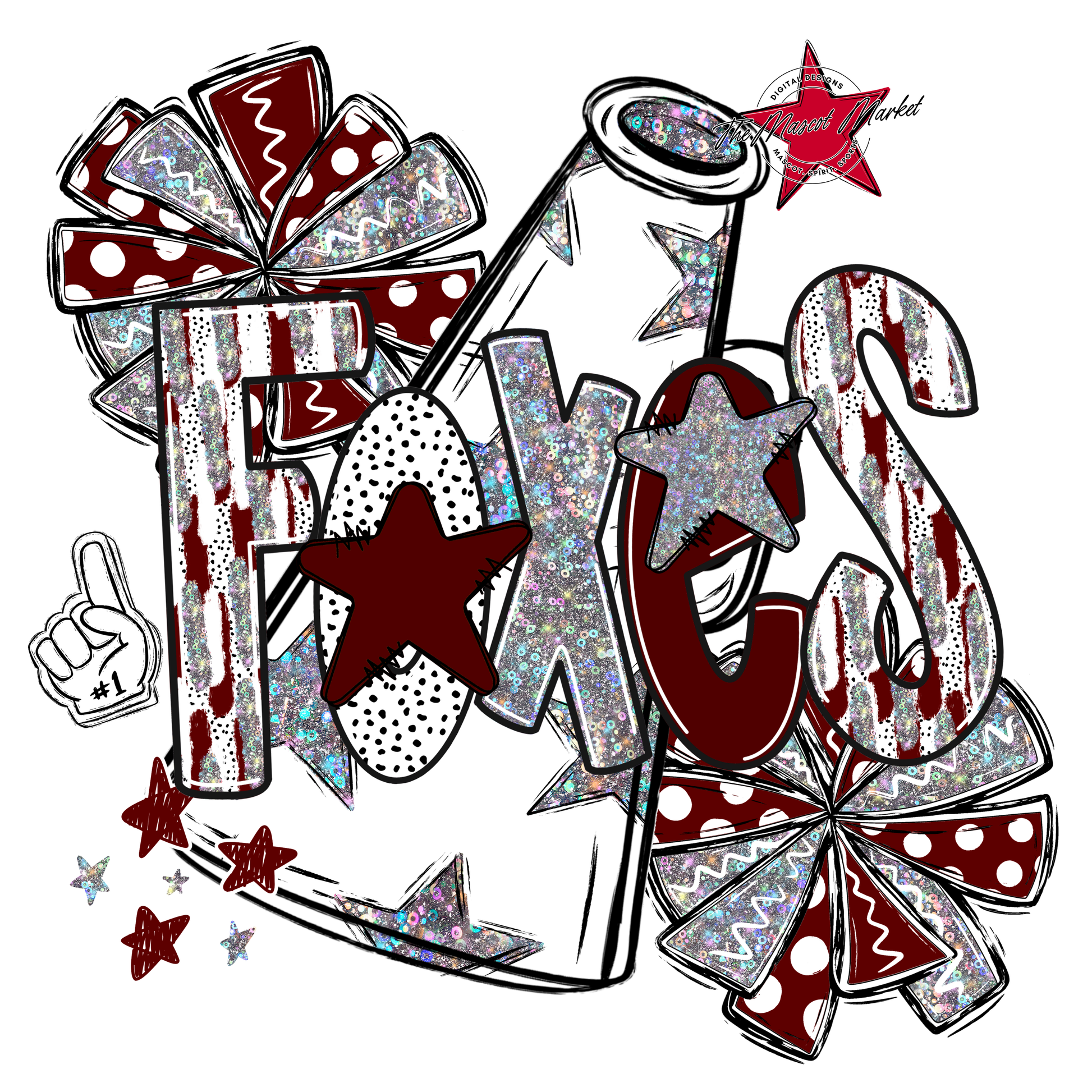 Foxes Cheer Megaphone Scrape-Maroon