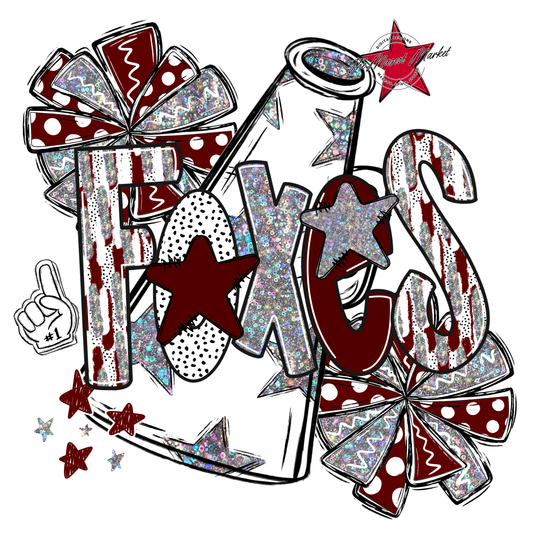 Foxes Cheer Megaphone Scrape-Maroon