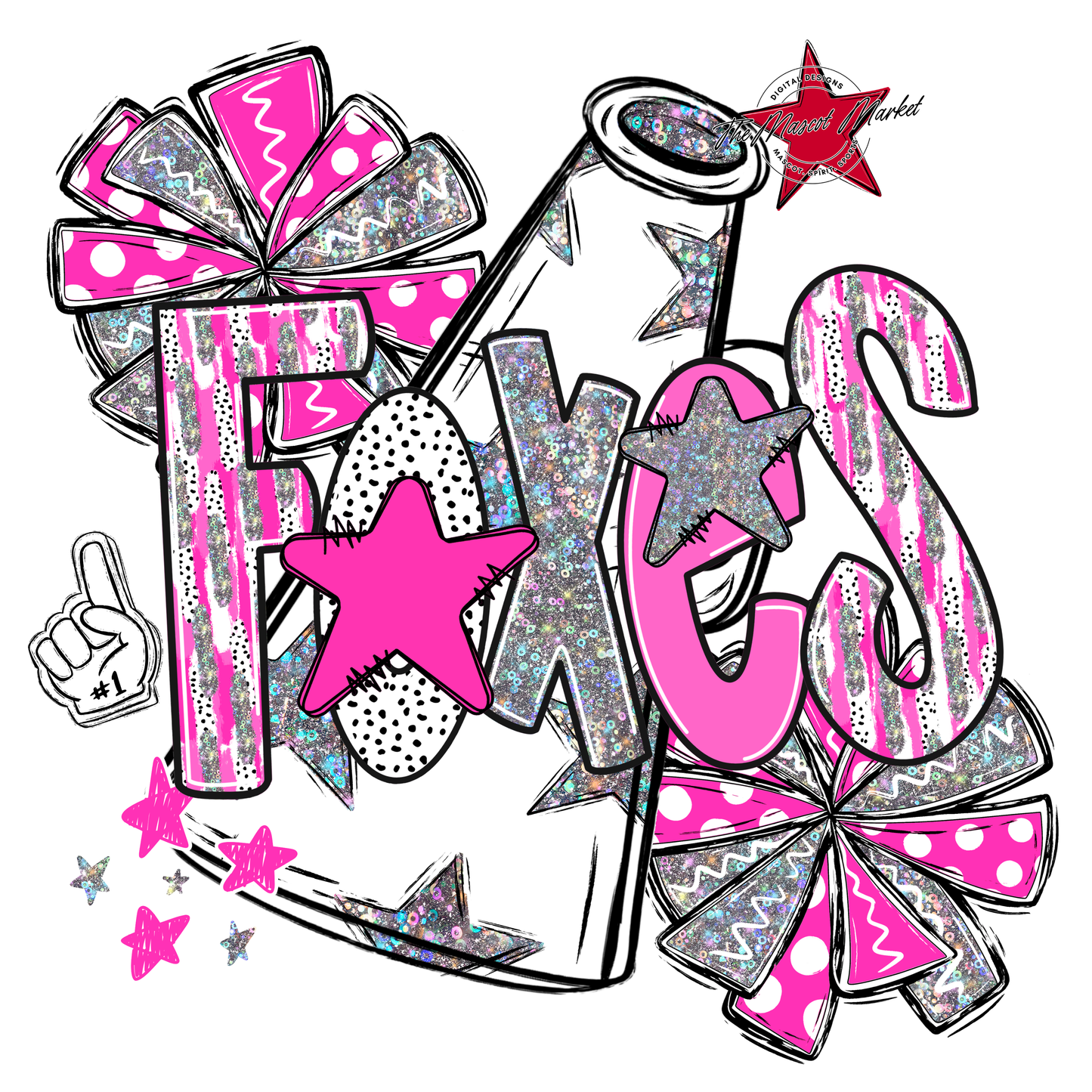 Foxes Cheer Megaphone Scrape-Pink