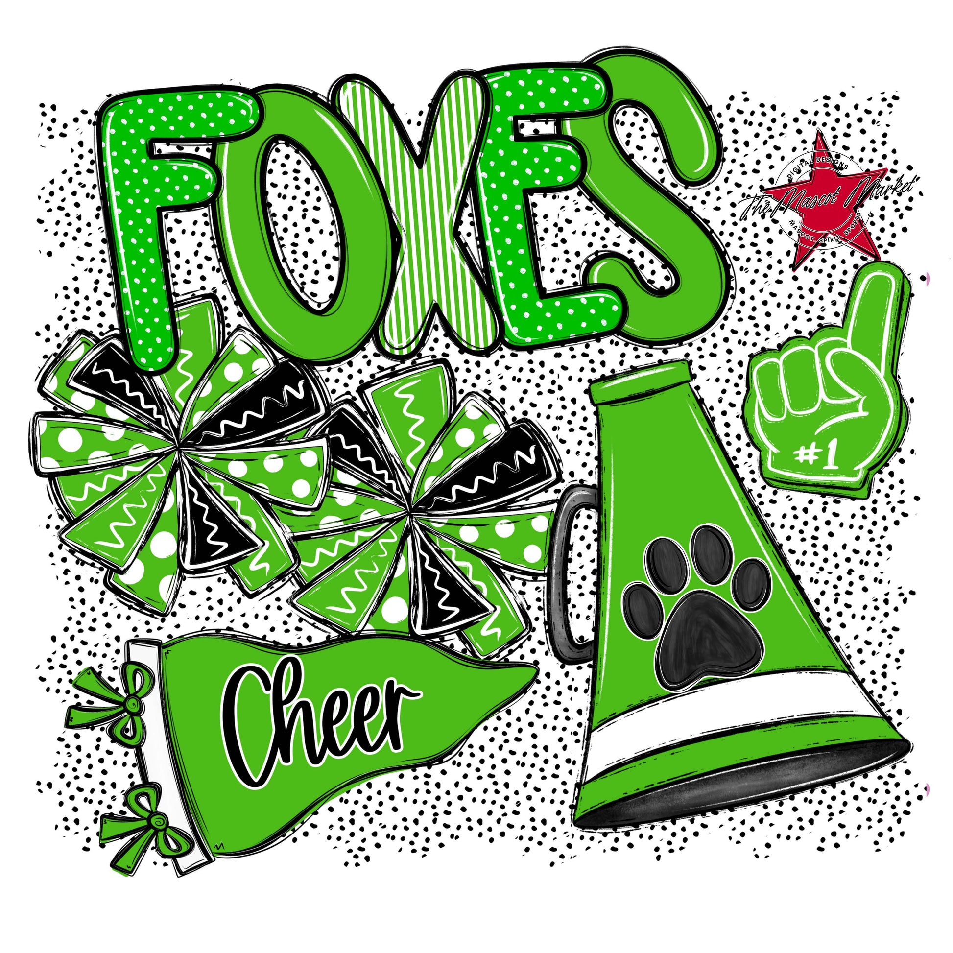 Foxes Cheer Spirit-Bright Green
