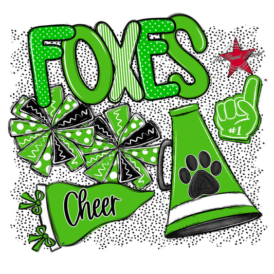 Foxes Cheer Spirit-Bright Green