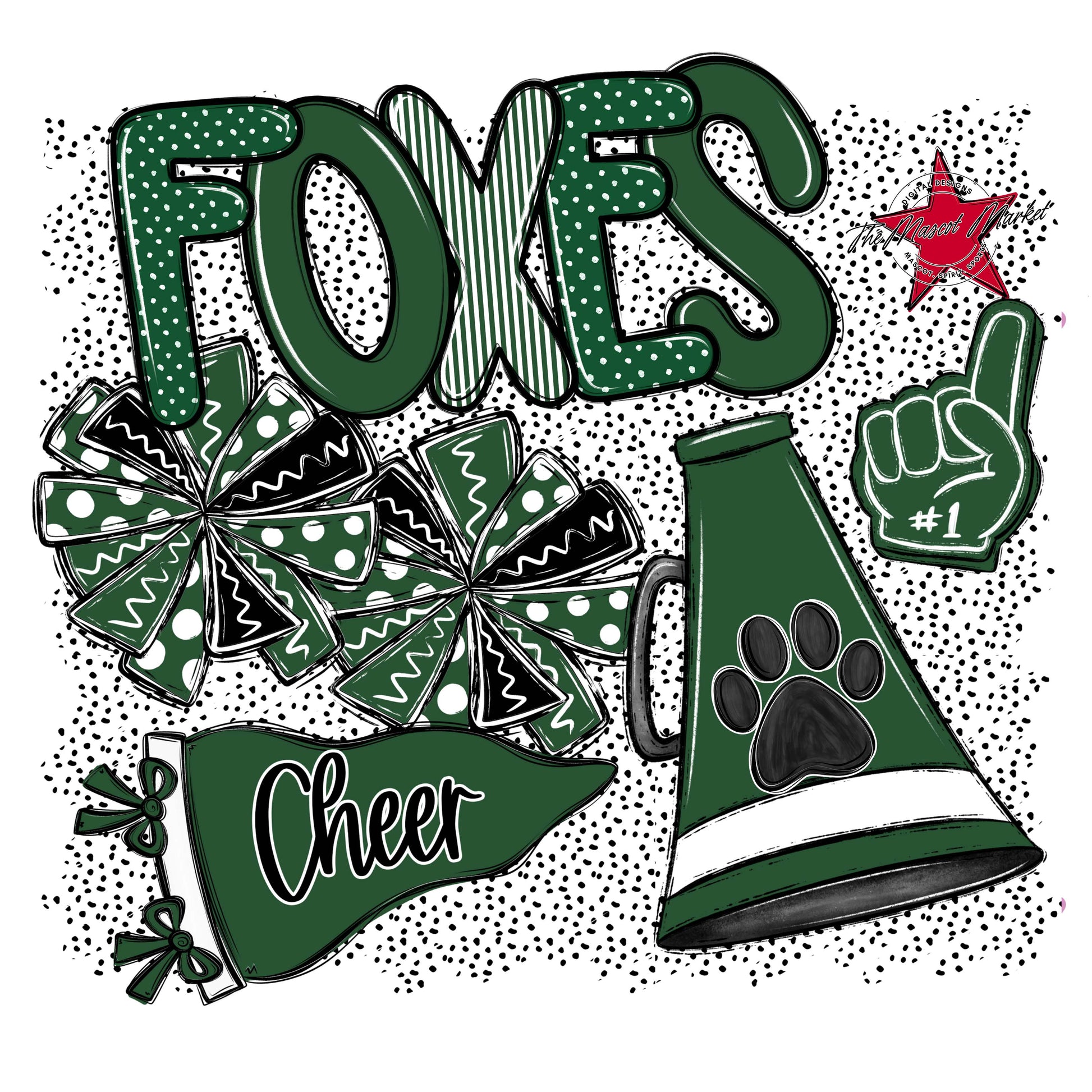Foxes Cheer Spirit-Green