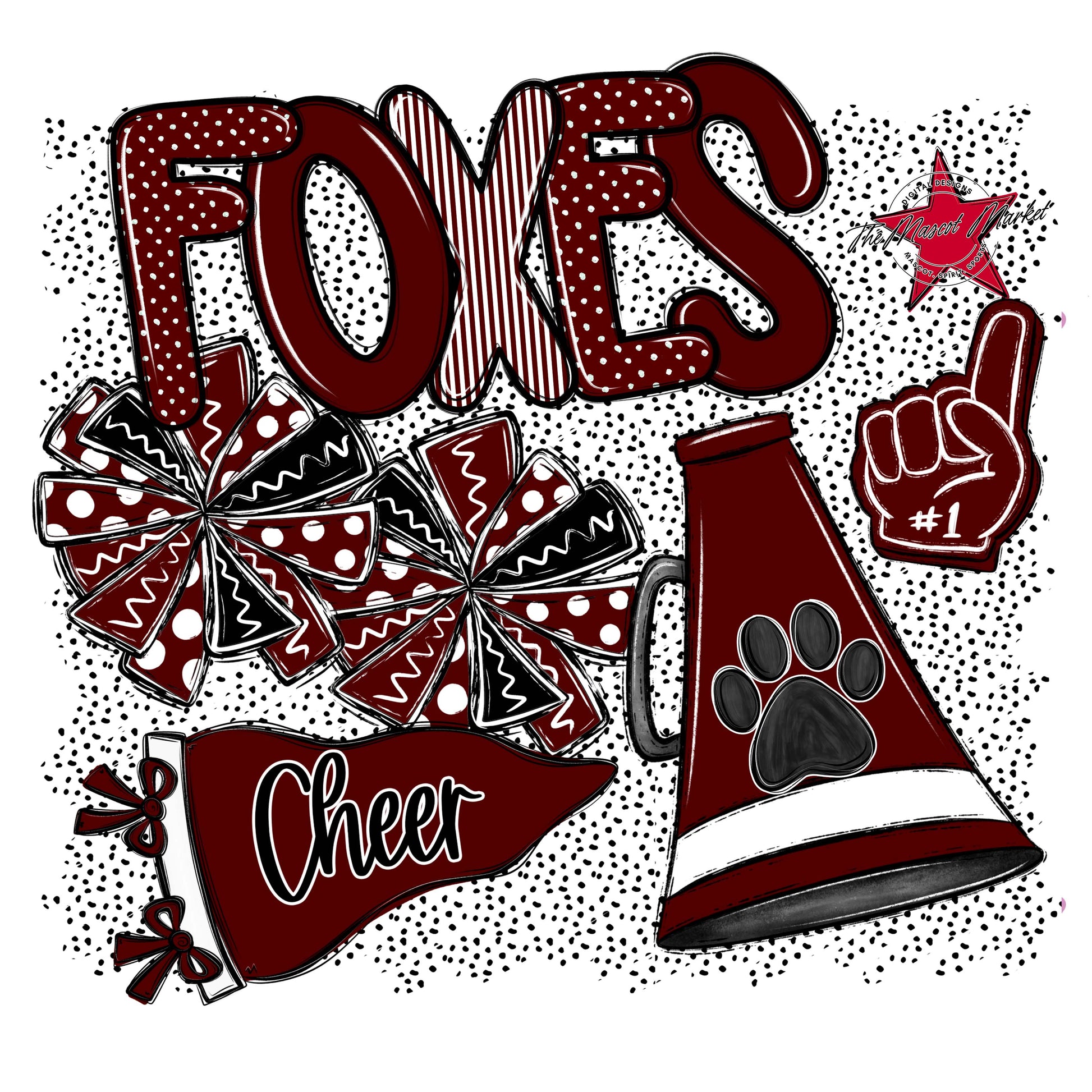 Foxes Cheer Spirit-Maroon