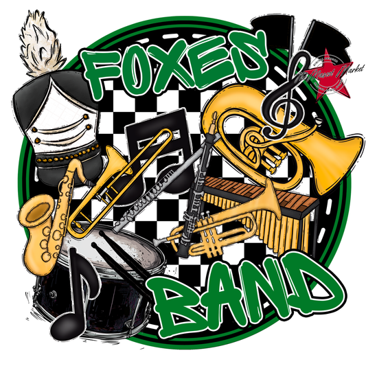 Foxes Circle Band Design-Kelly Green