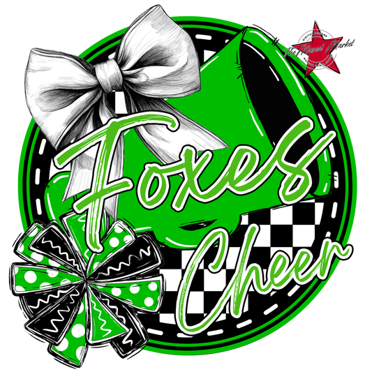 Foxes Circle Cheer Design-Bright Green