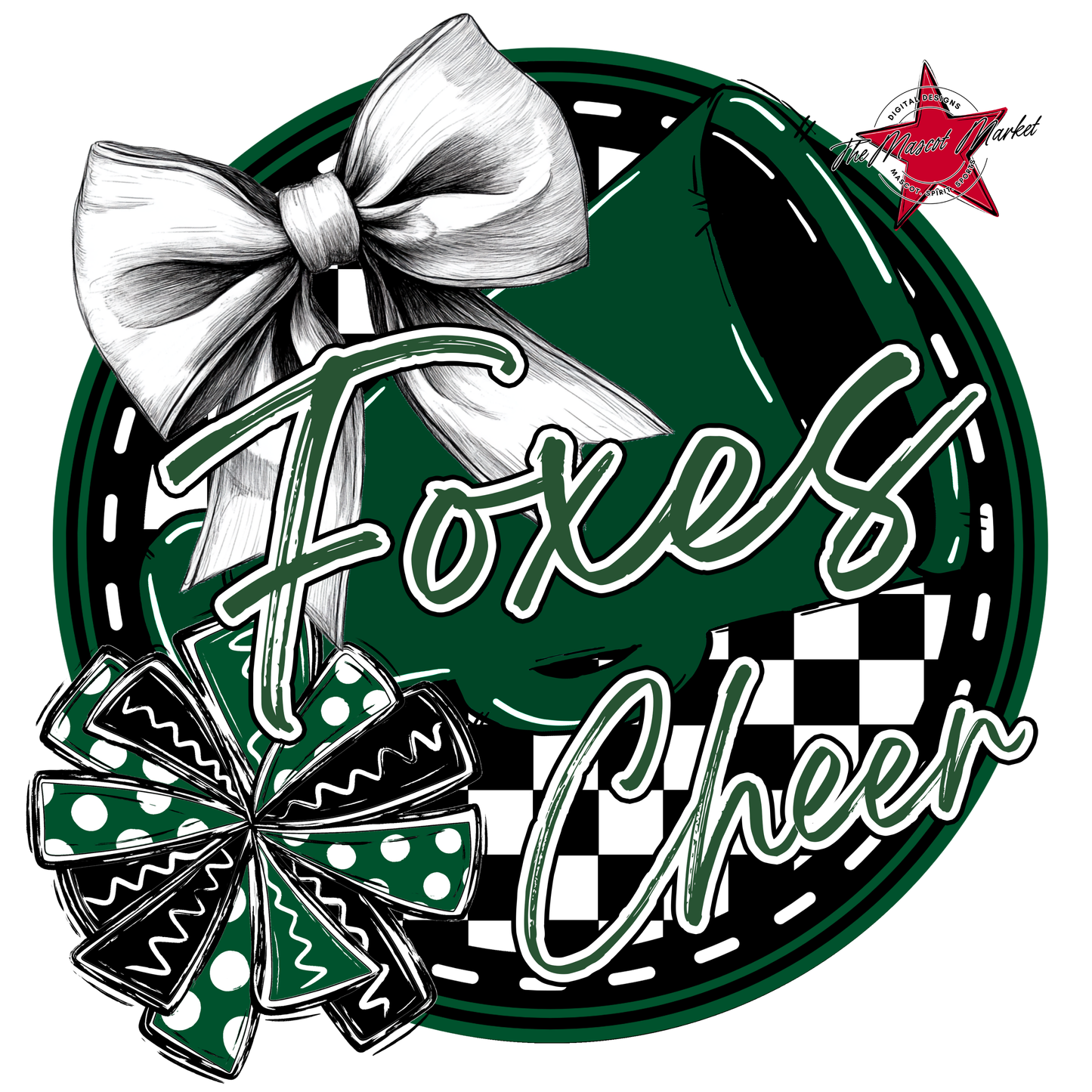 Foxes Circle Cheer Design-Green
