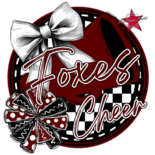 Foxes Circle Cheer Design-Maroon
