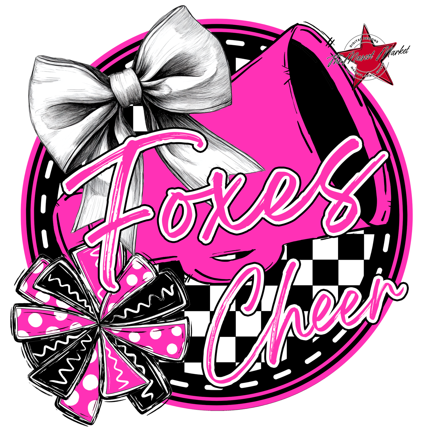 Foxes Circle Cheer Design-Pink