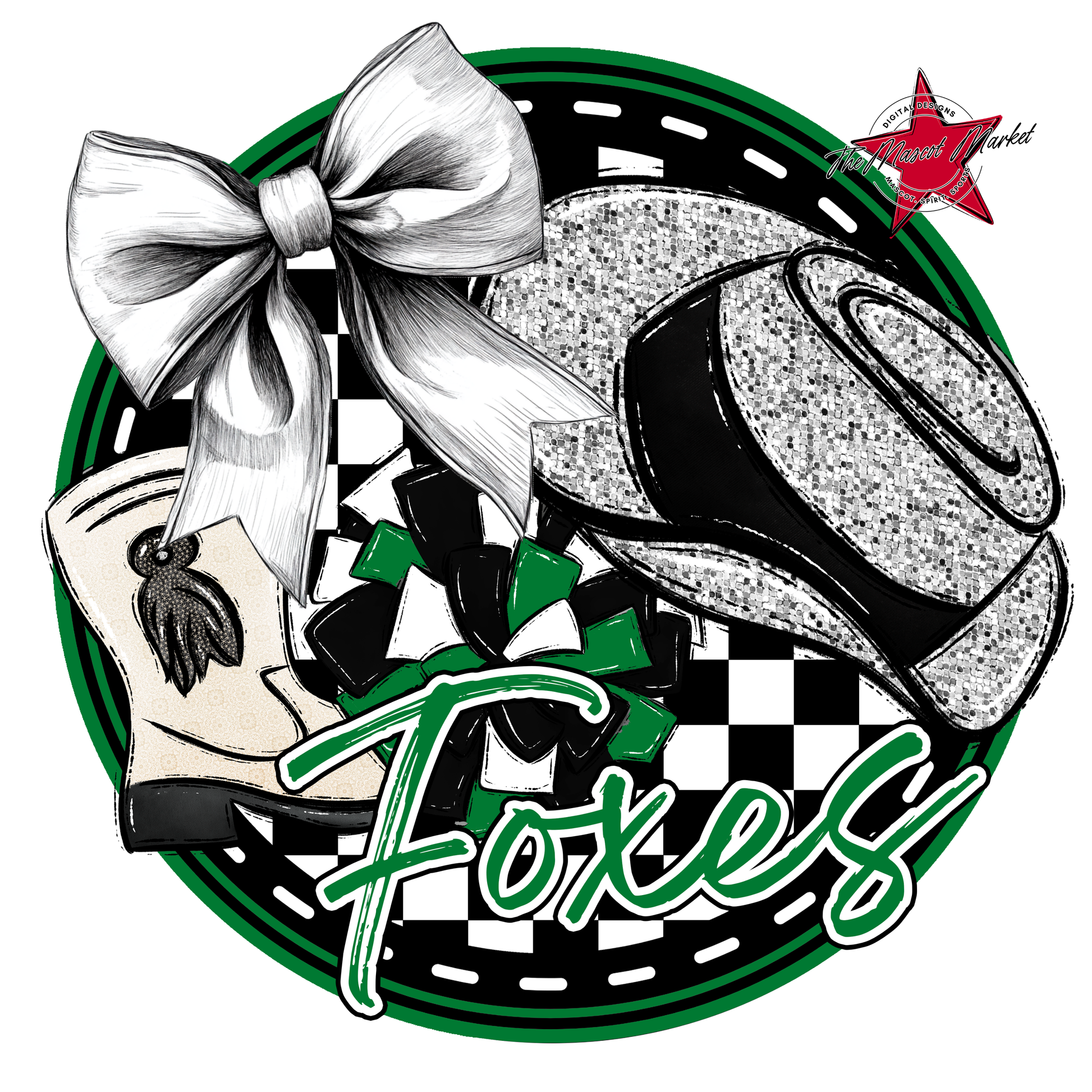 Foxes Circle Drillteam Design-Kelly Green