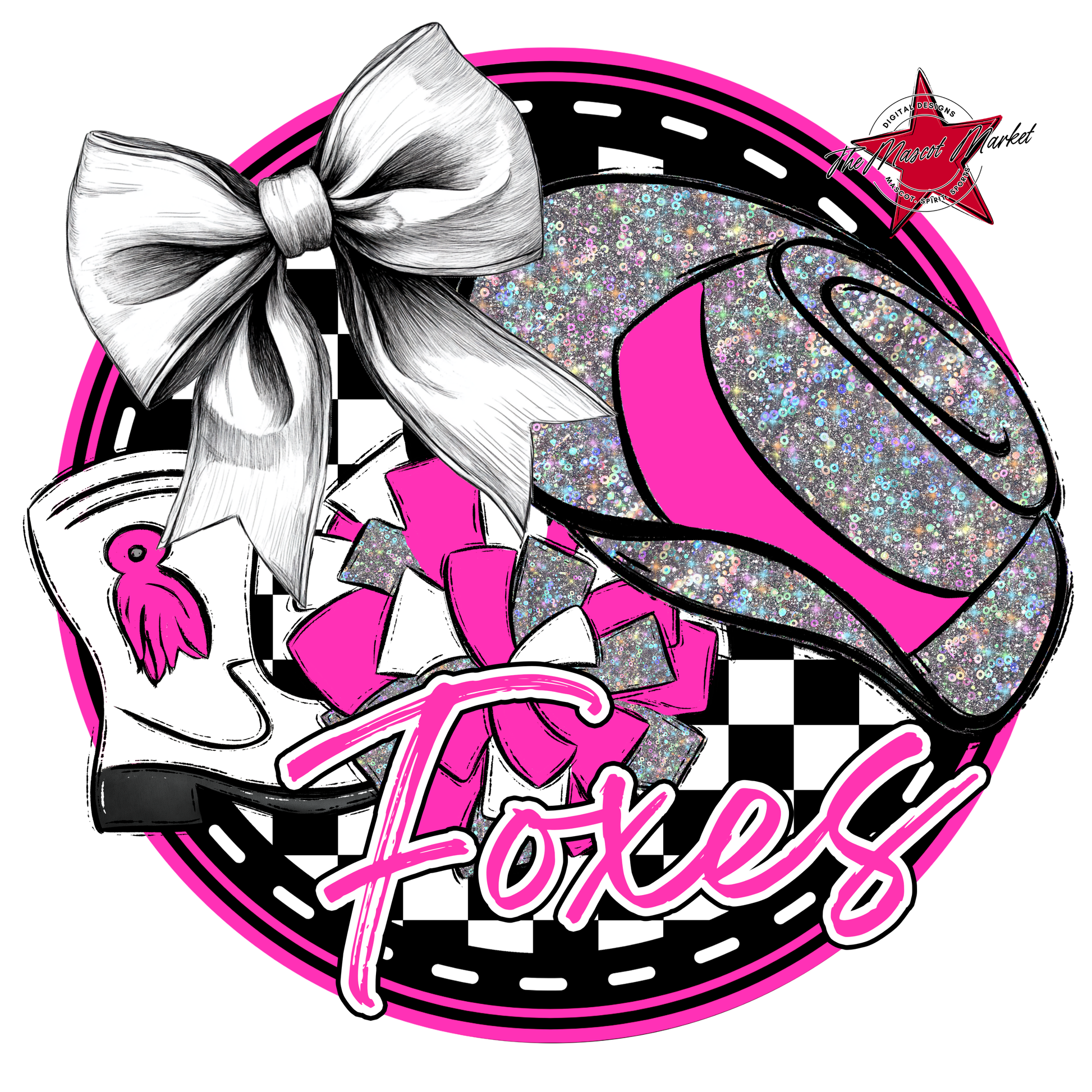 Foxes Circle Drillteam Design-Pink