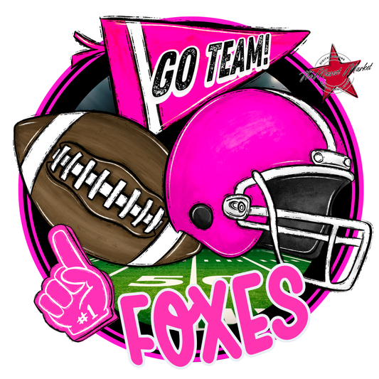 Foxes Circle Football Design-Pink