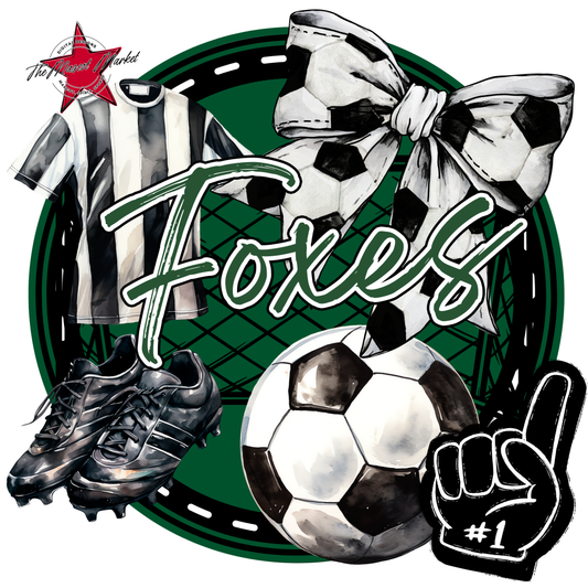 Foxes Circle Soccer Design-Green
