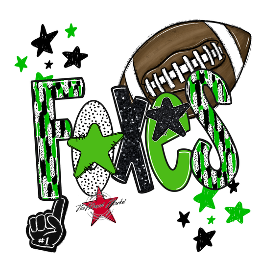 Foxes Football Scrape-Bright Green