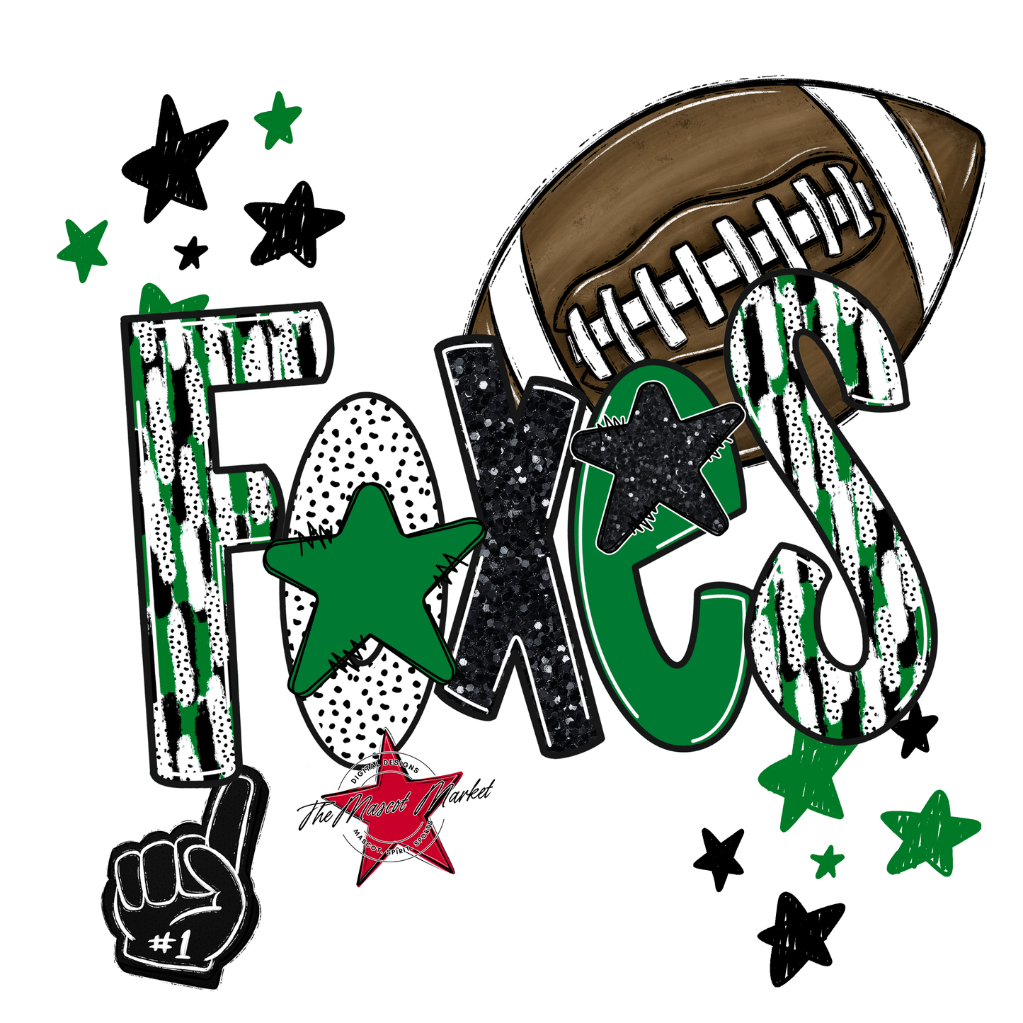 Foxes Football Scrape-Kelly Green