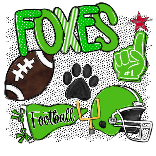 Foxes Football Spirit-Bright Green