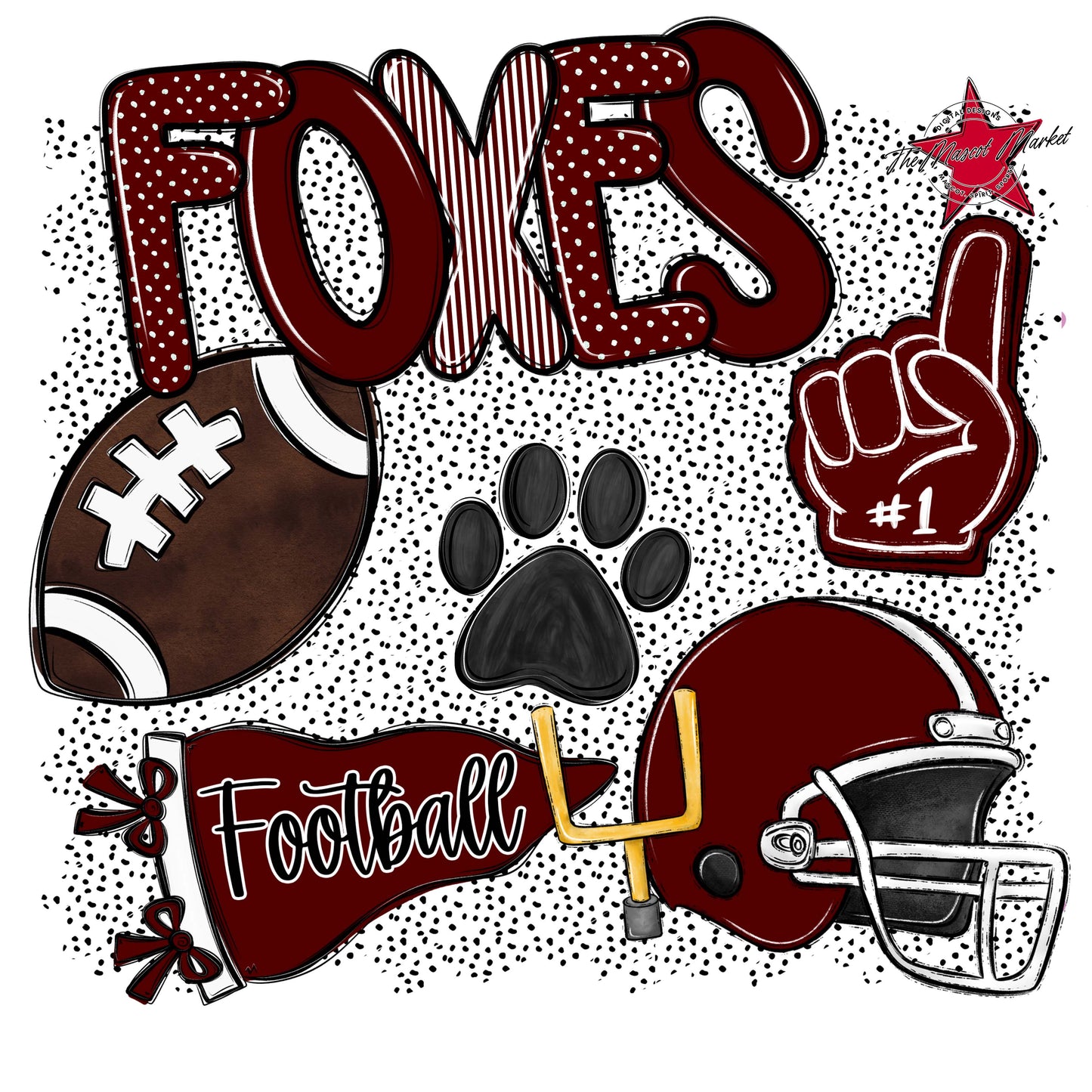 Foxes Football Spirit-Maroon