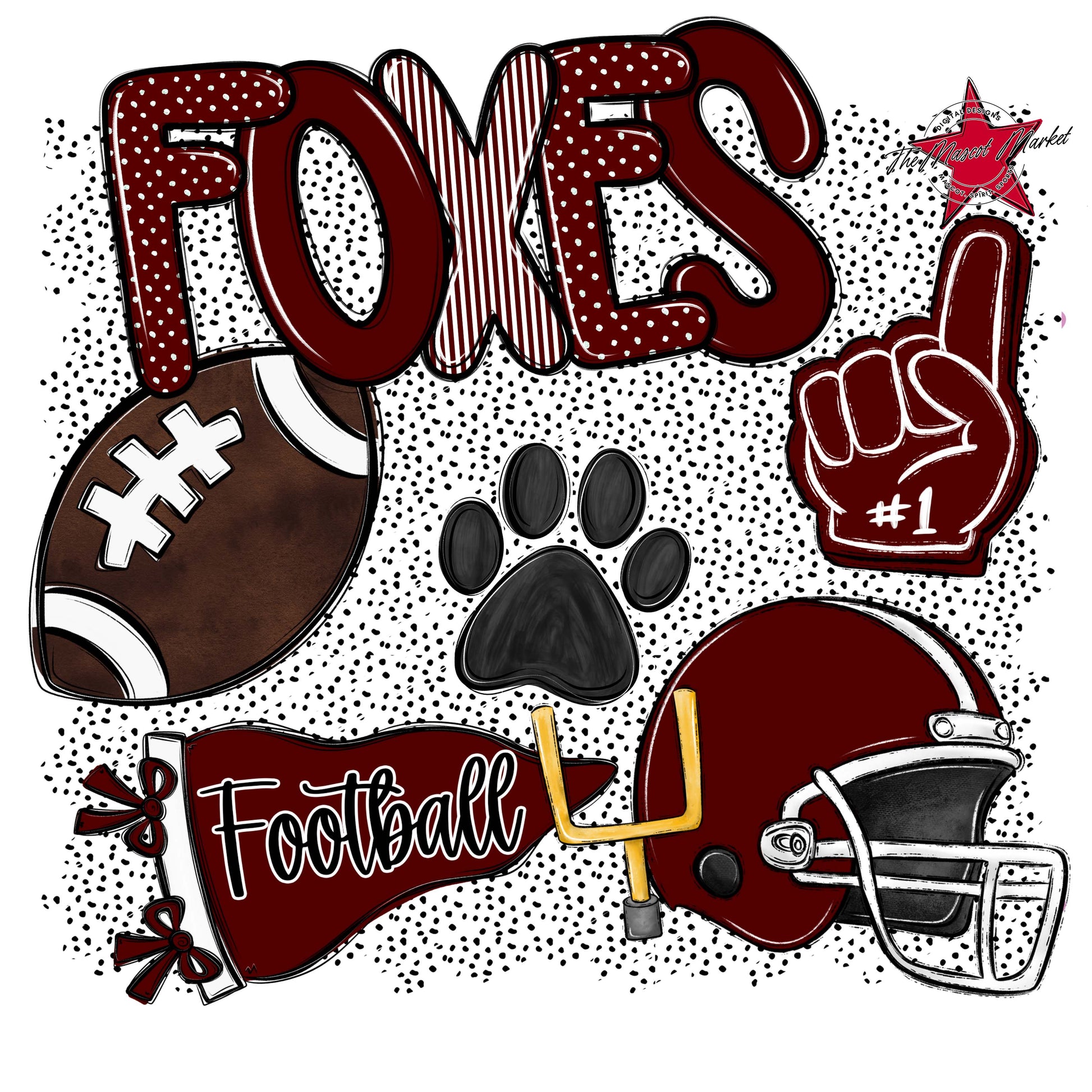 Foxes Football Spirit-Maroon