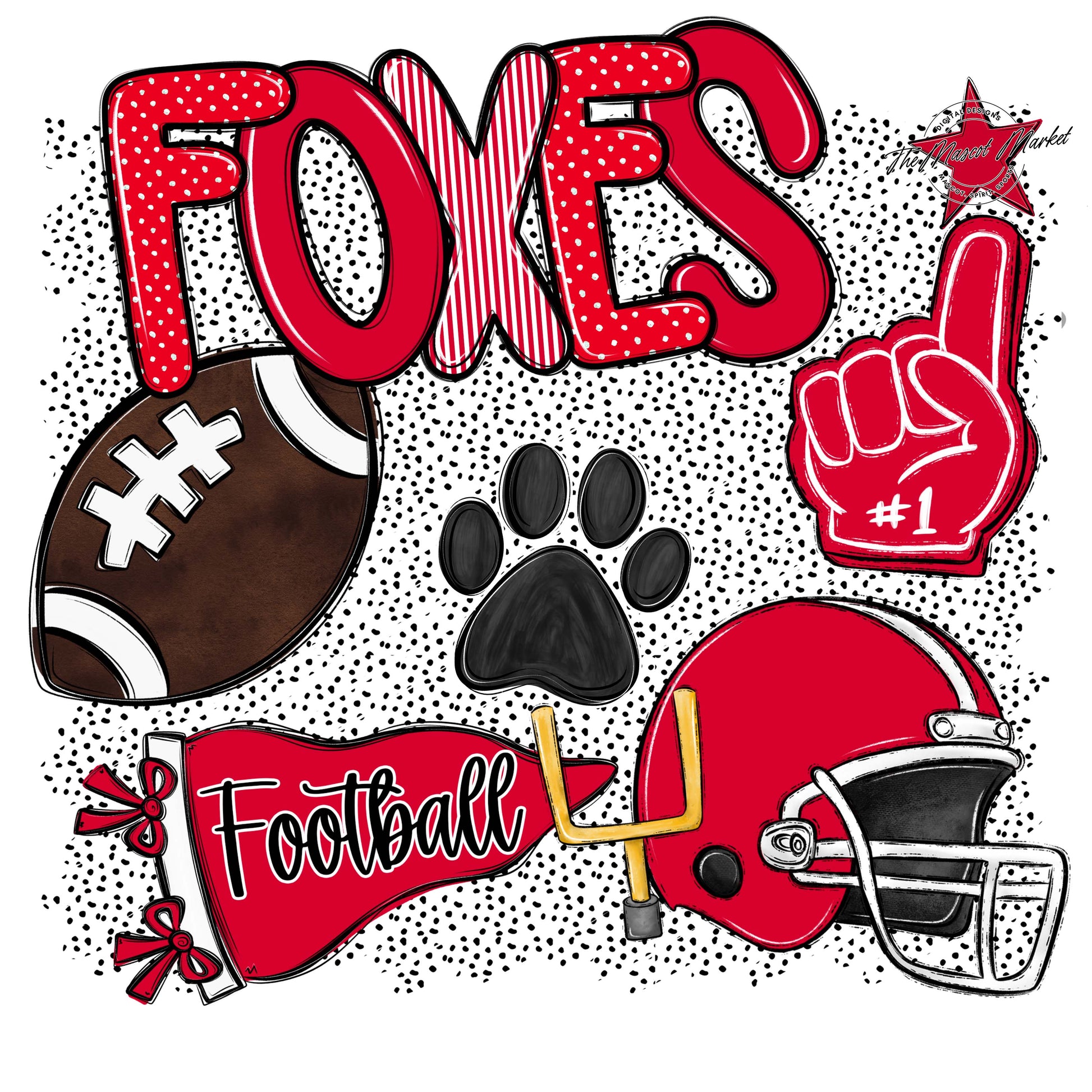 Foxes Football Spirit-Red