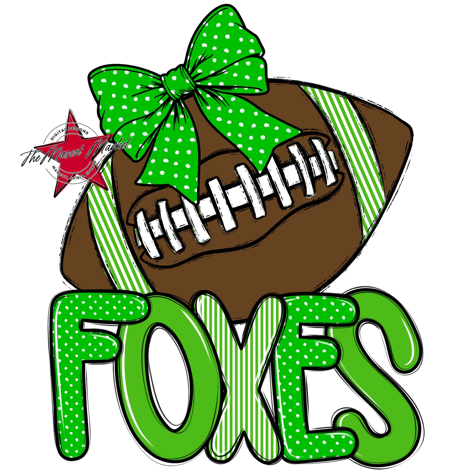 Foxes Football Spirit Design-Bright Green