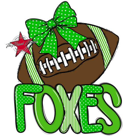 Foxes Football Spirit Design-Bright Green