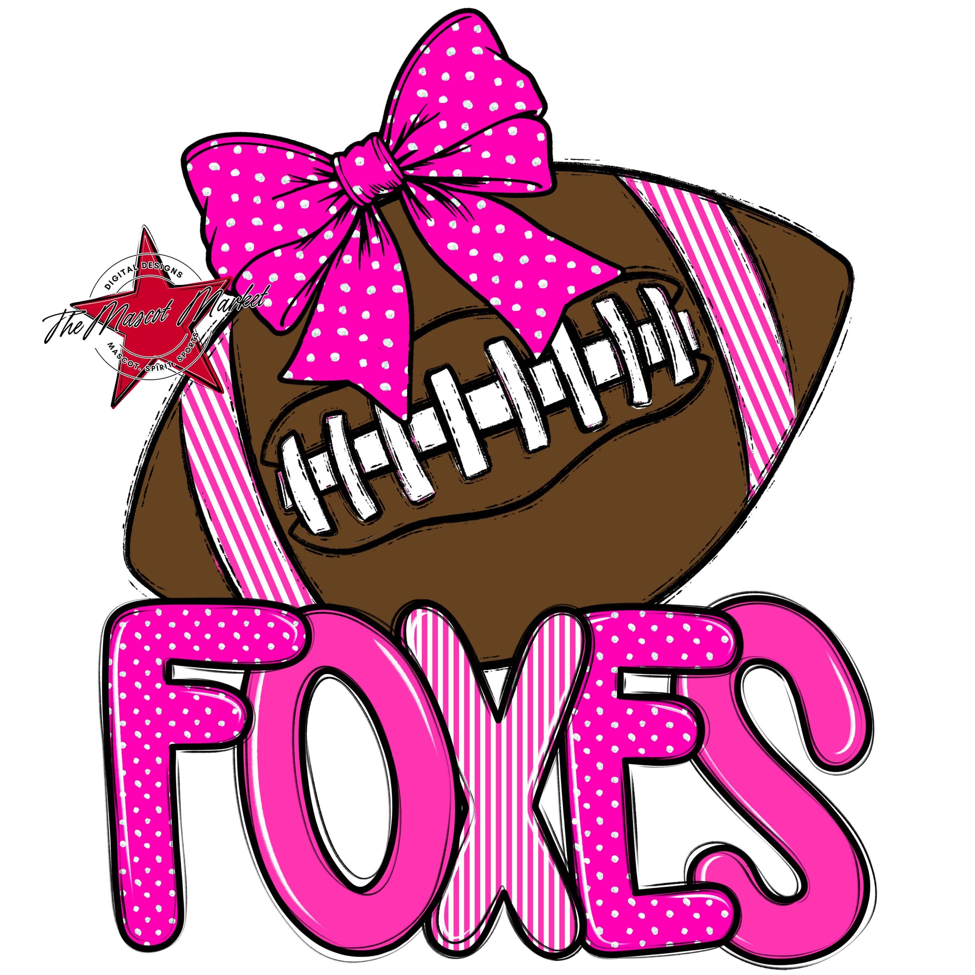 Foxes Football Spirit Design-Pink