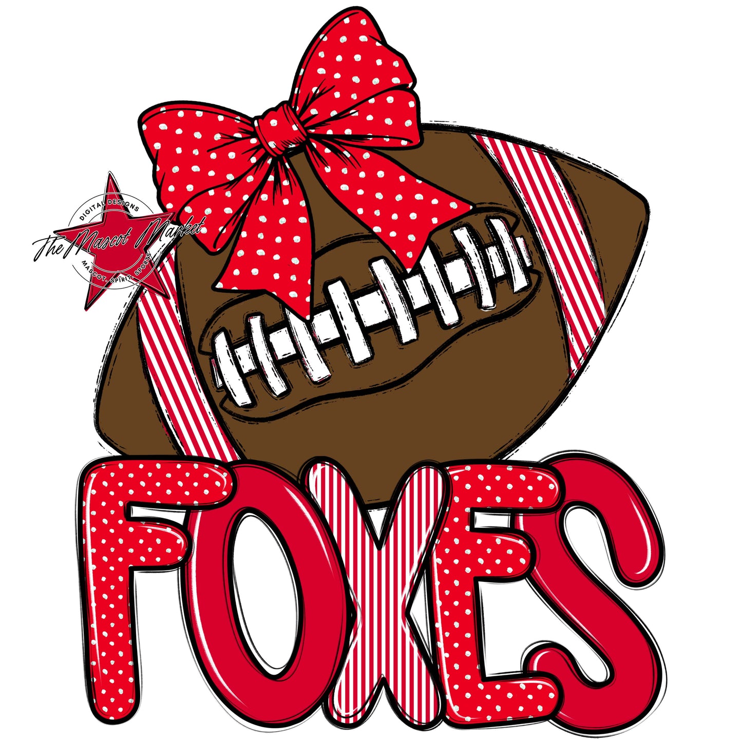 Foxes Football Spirit Design-Red