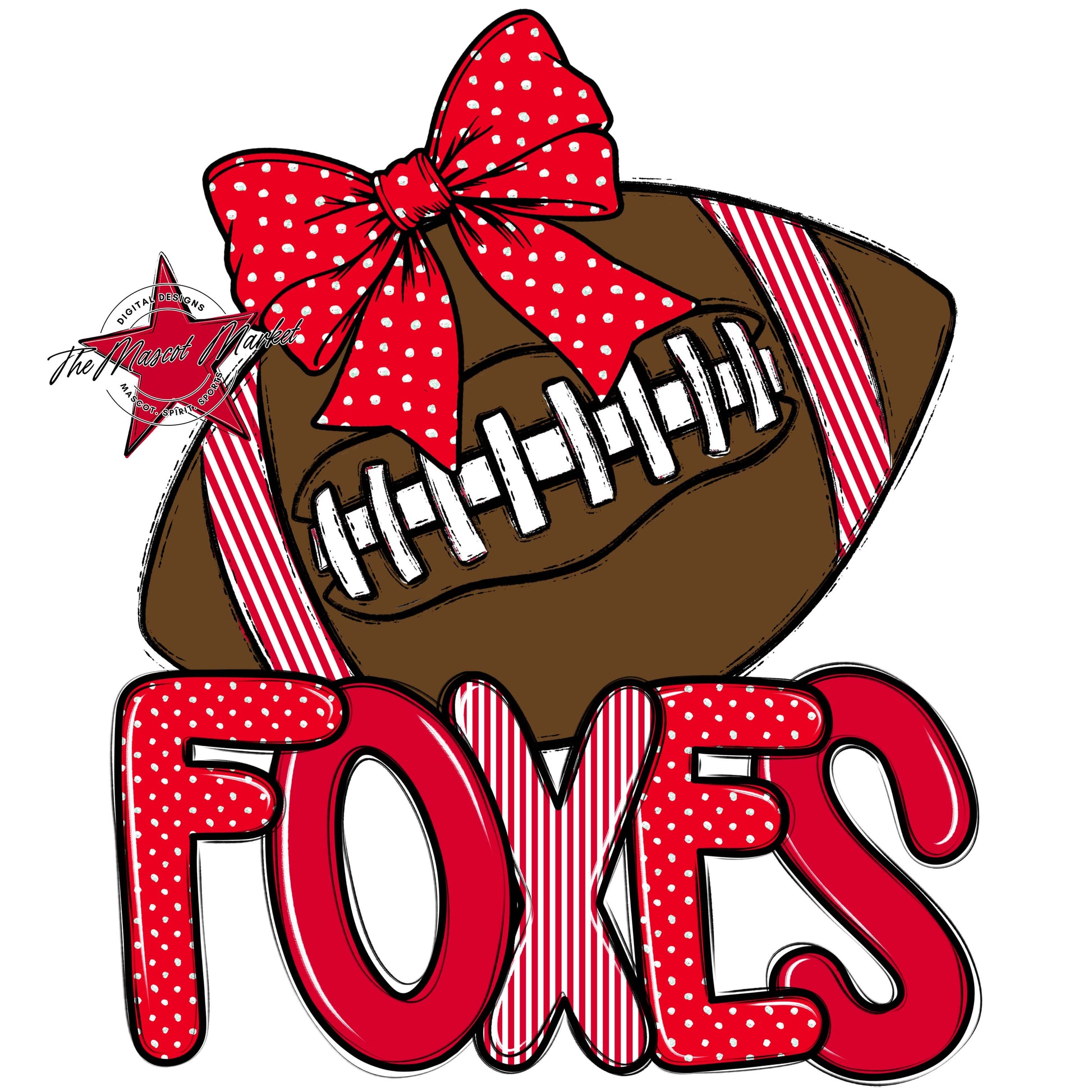 Foxes Football Spirit Design-Red