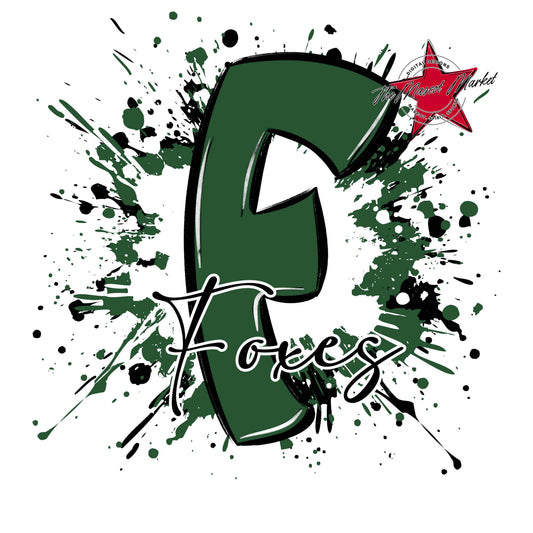 Foxes Mascot Splatter-Green
