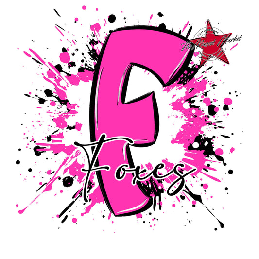 Foxes Mascot Splatter-Pink