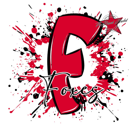 Foxes Mascot Splatter-Red
