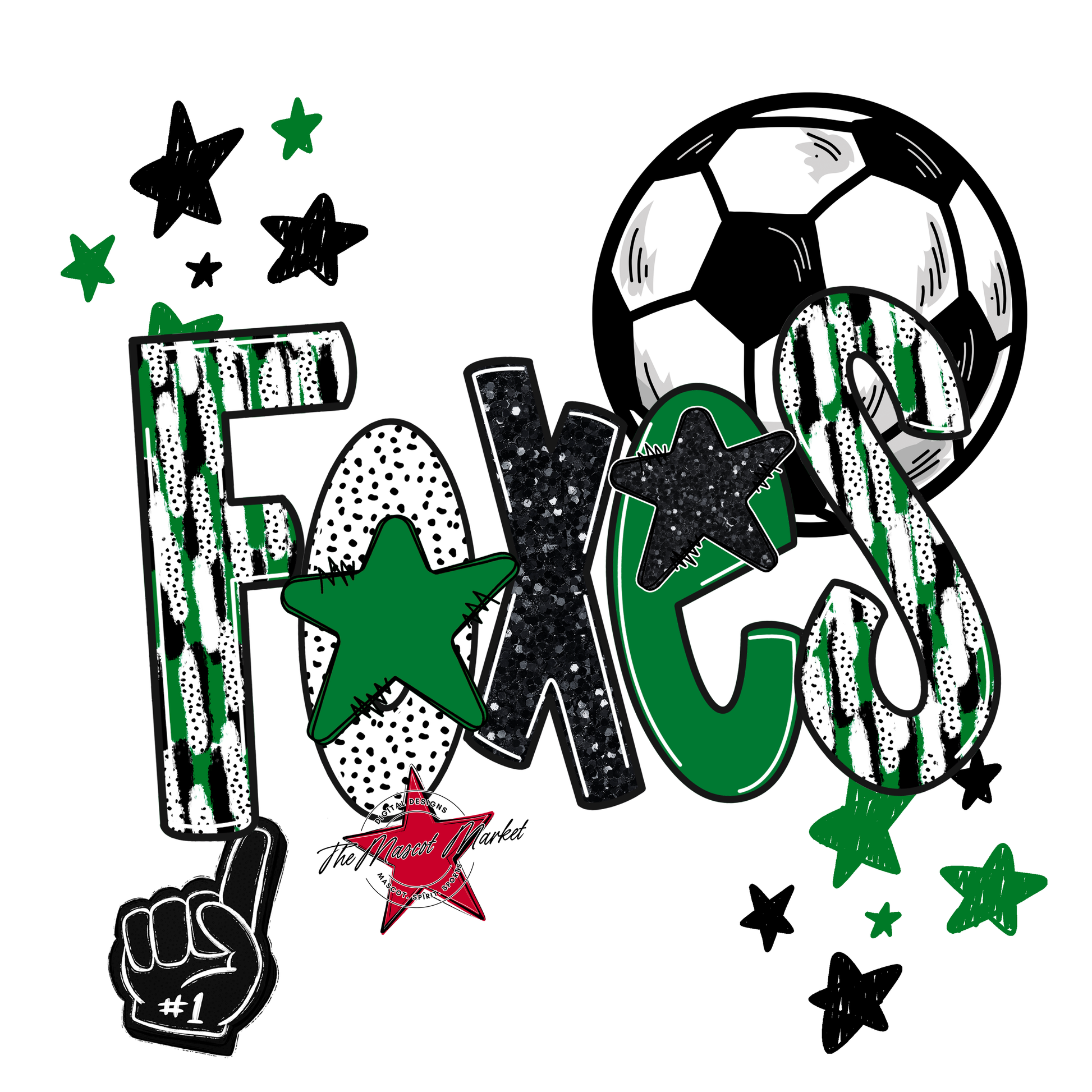 Foxes Soccer Scrape-Kelly Green