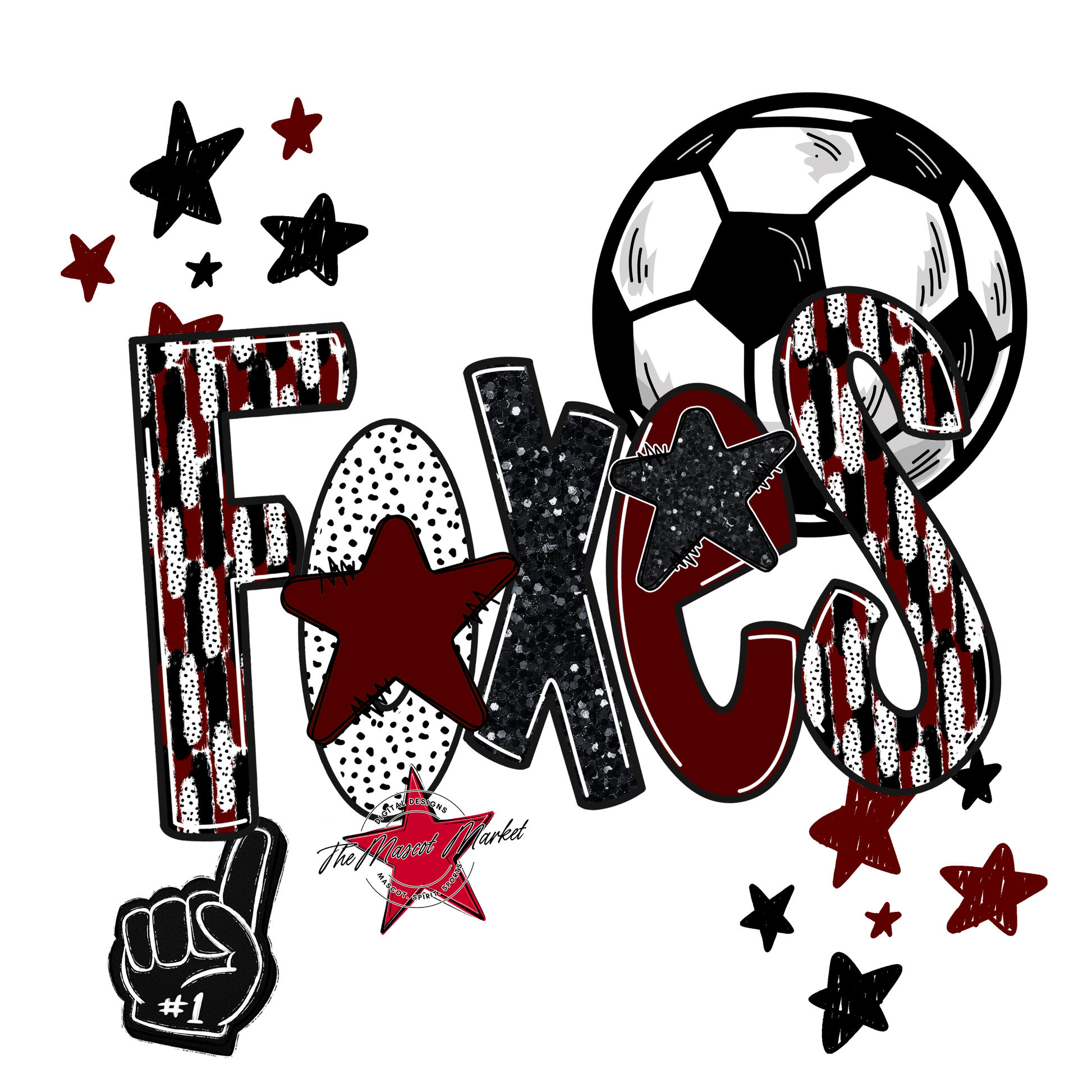 Foxes Soccer Scrape-Maroon