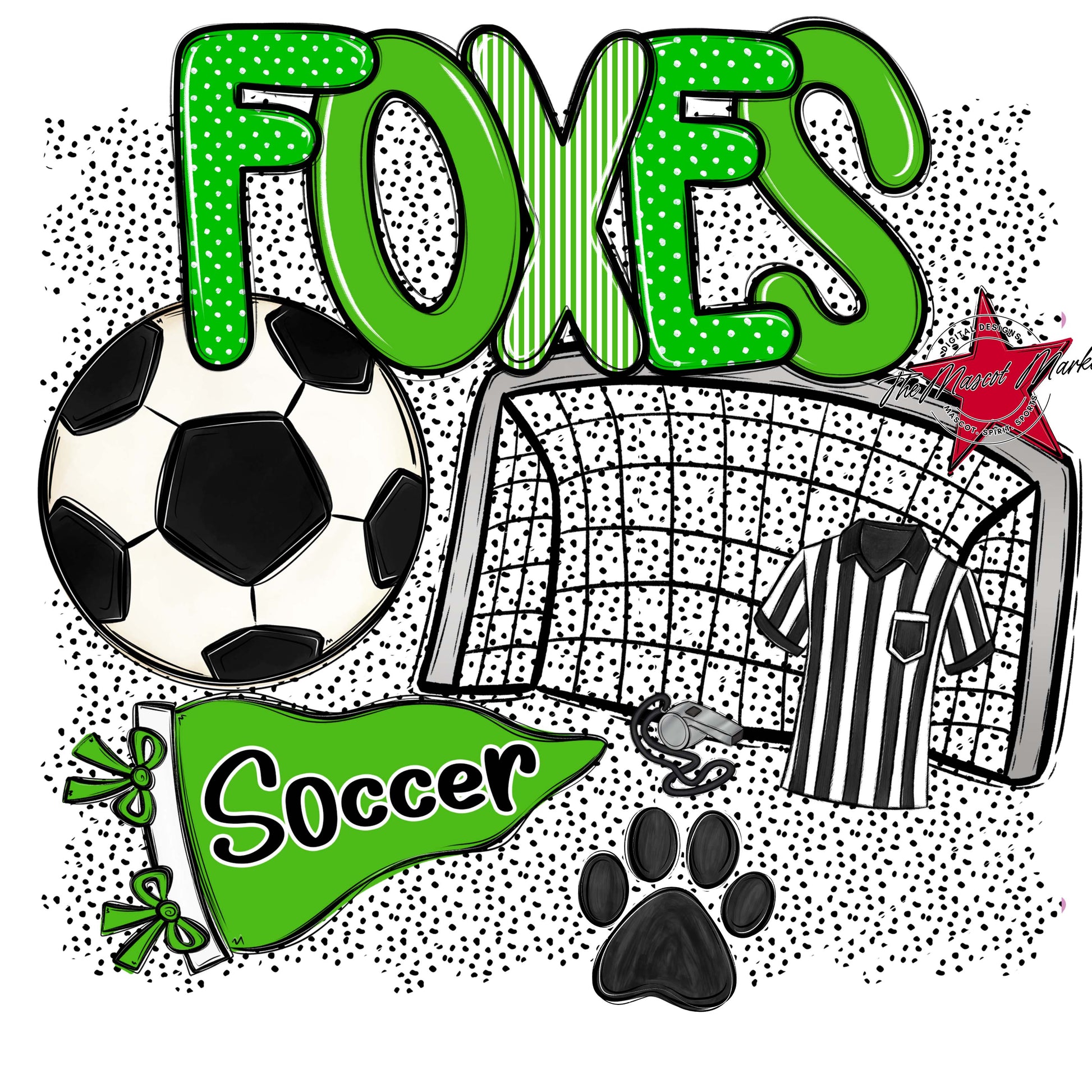 Foxes Soccer Spirit-Bright Green