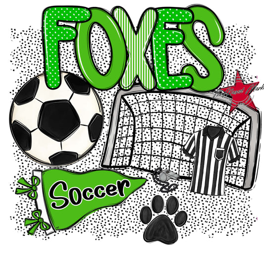 Foxes Soccer Spirit-Bright Green