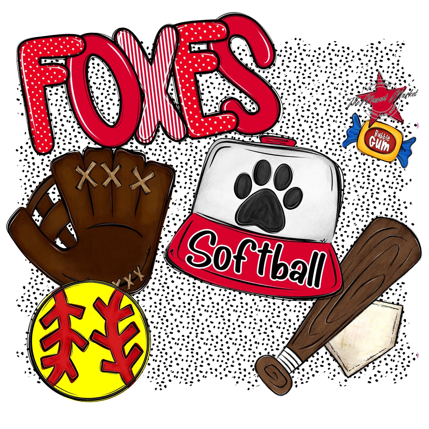 Foxes Softball Spirit-Red
