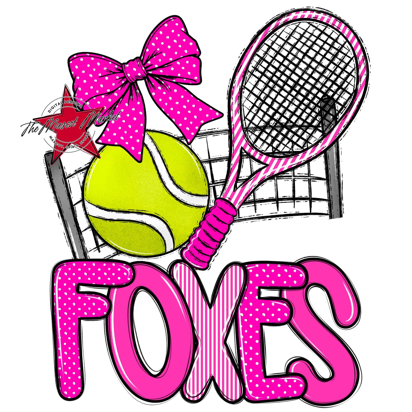 Foxes Tennis Spirit Design-Pink