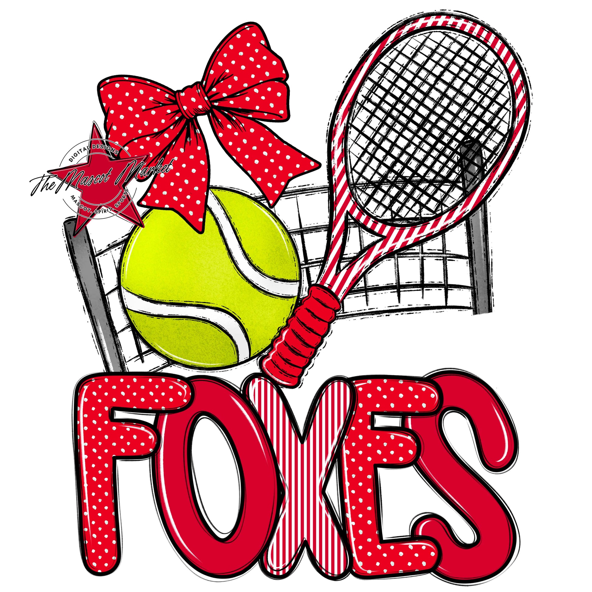 Foxes Tennis Spirit Design-Red