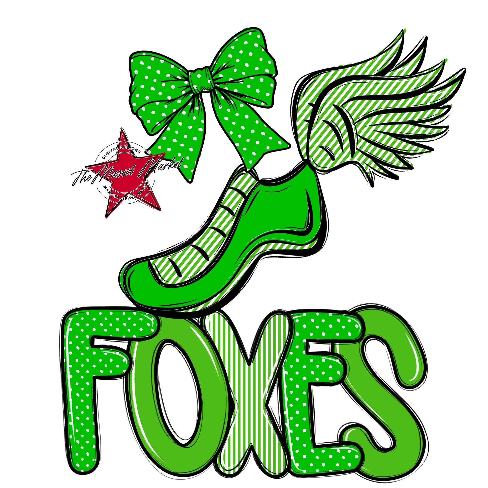 Foxes Track Spirit Design-Bright Green