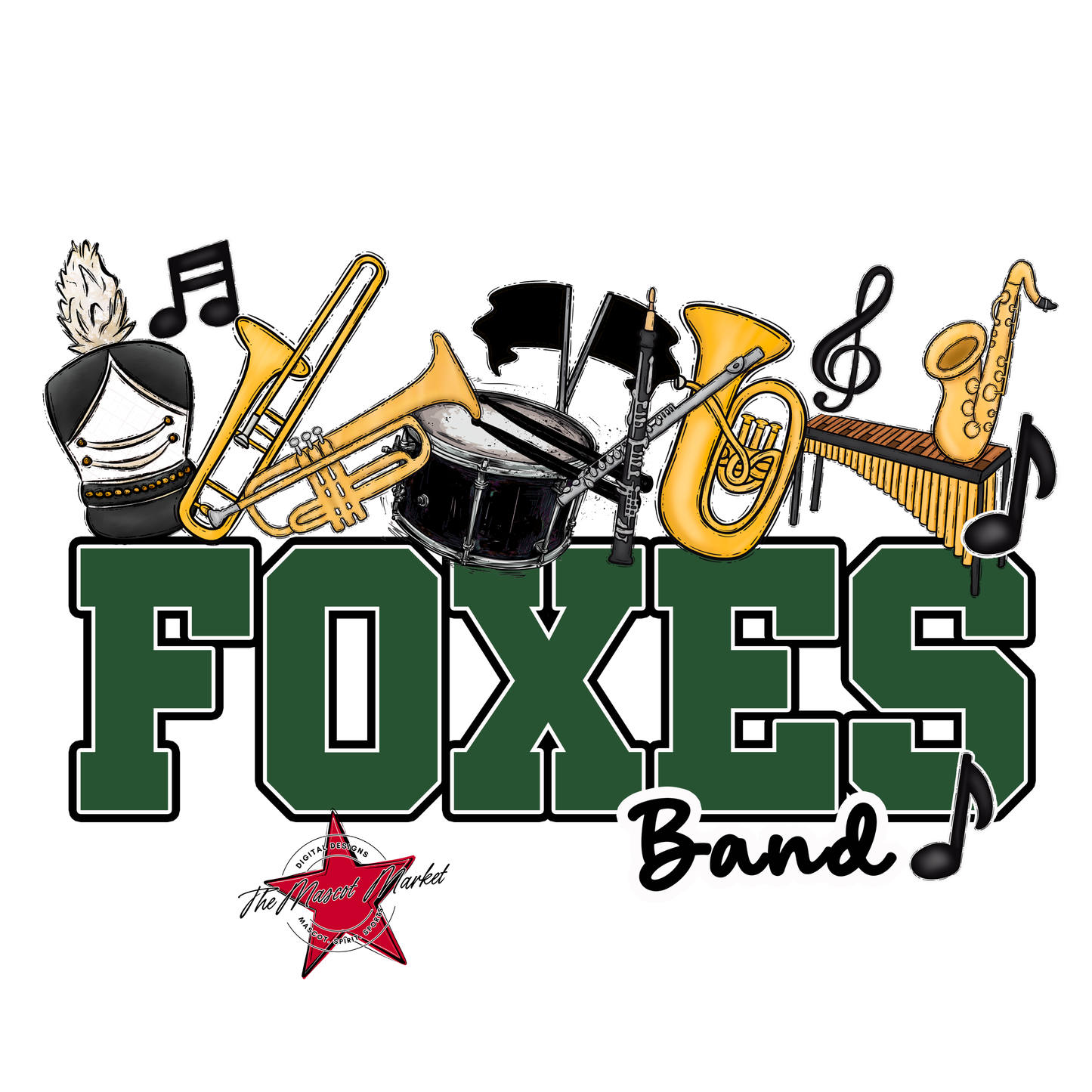 Foxes Varsity Band-Green
