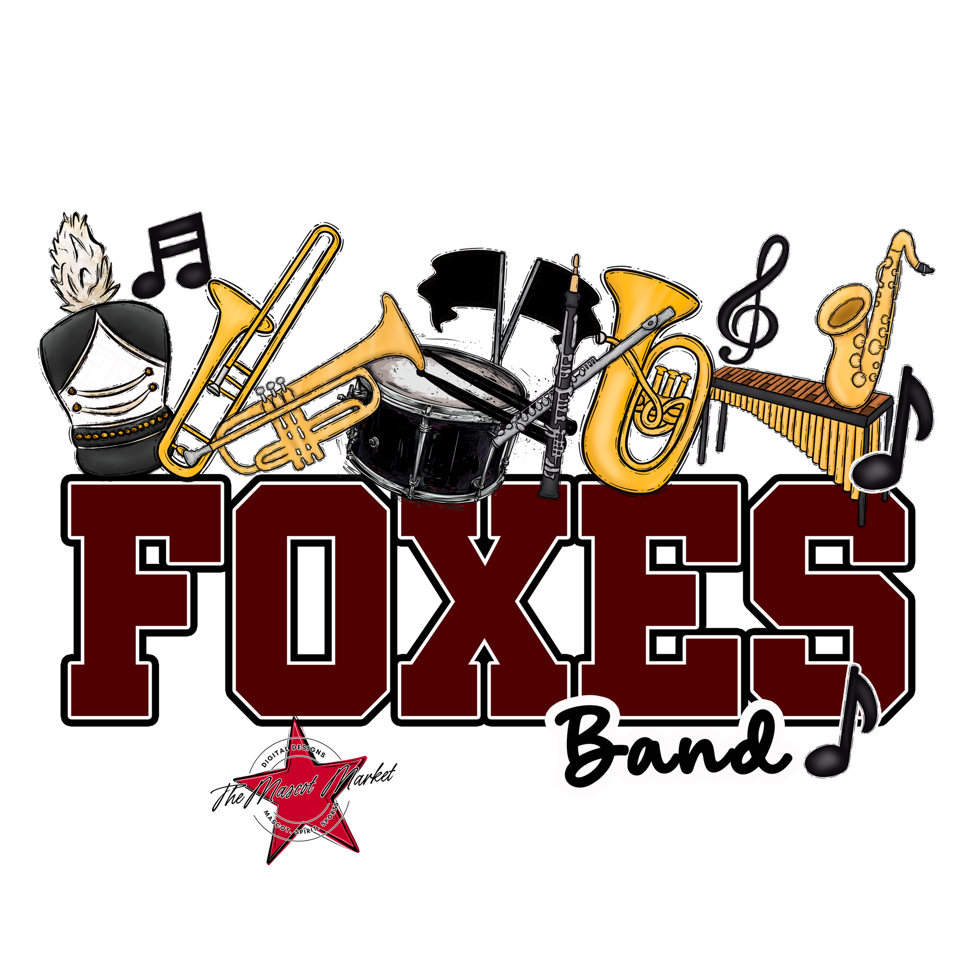 Foxes Varsity Band-Maroon