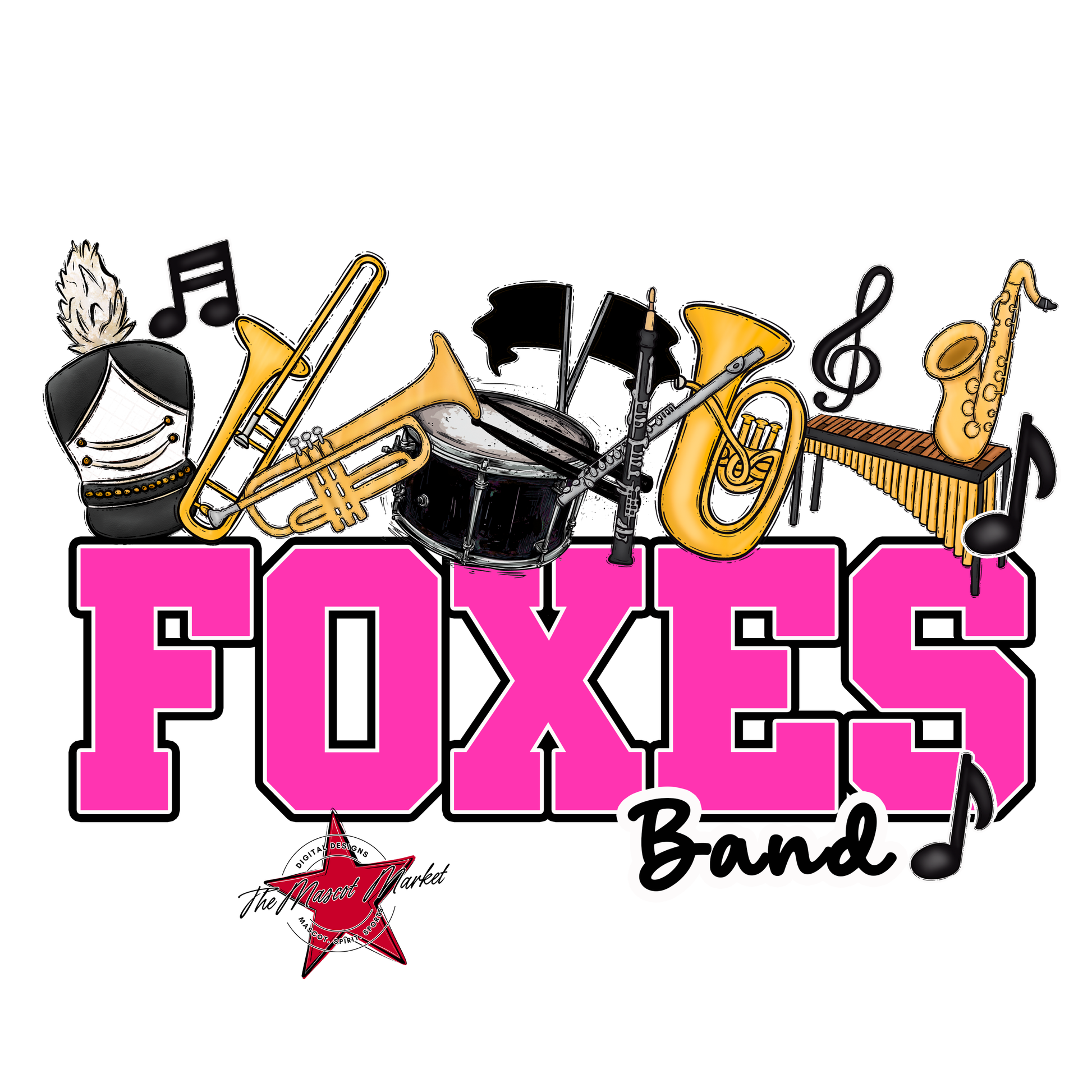 Foxes Varsity Band-Pink