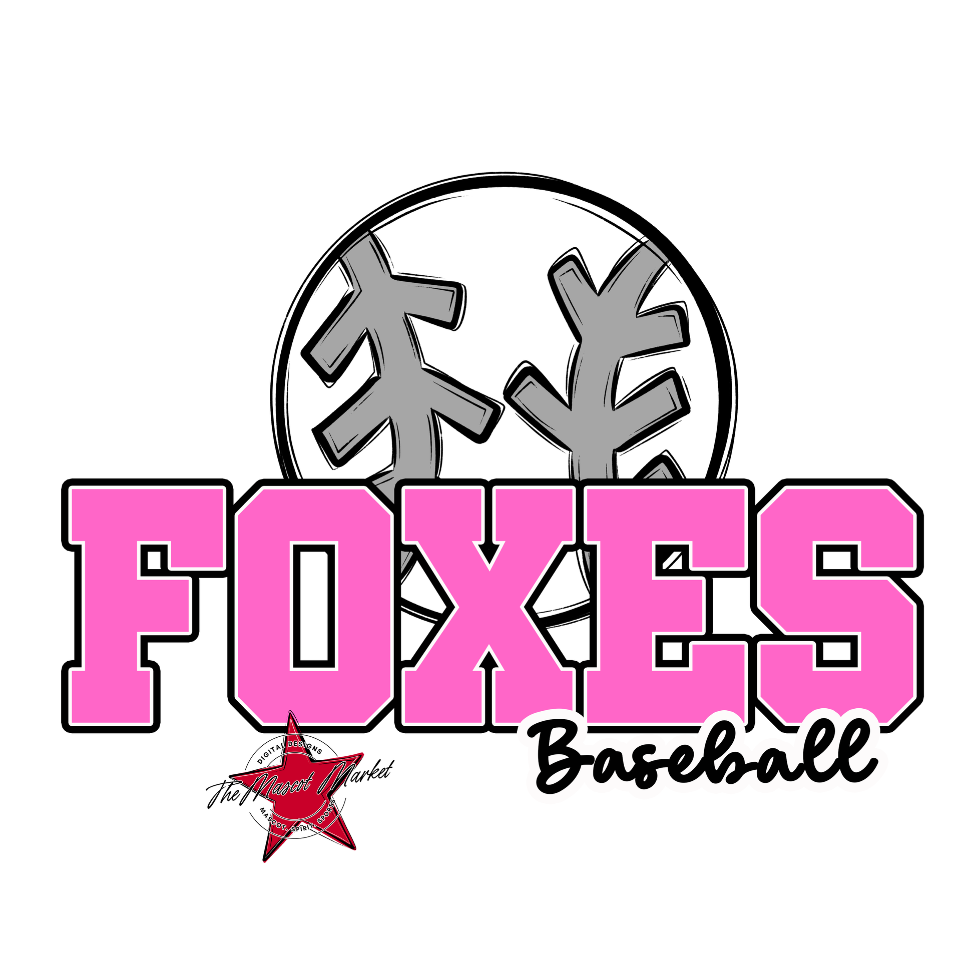 Foxes Varsity Baseball-Baby Pink