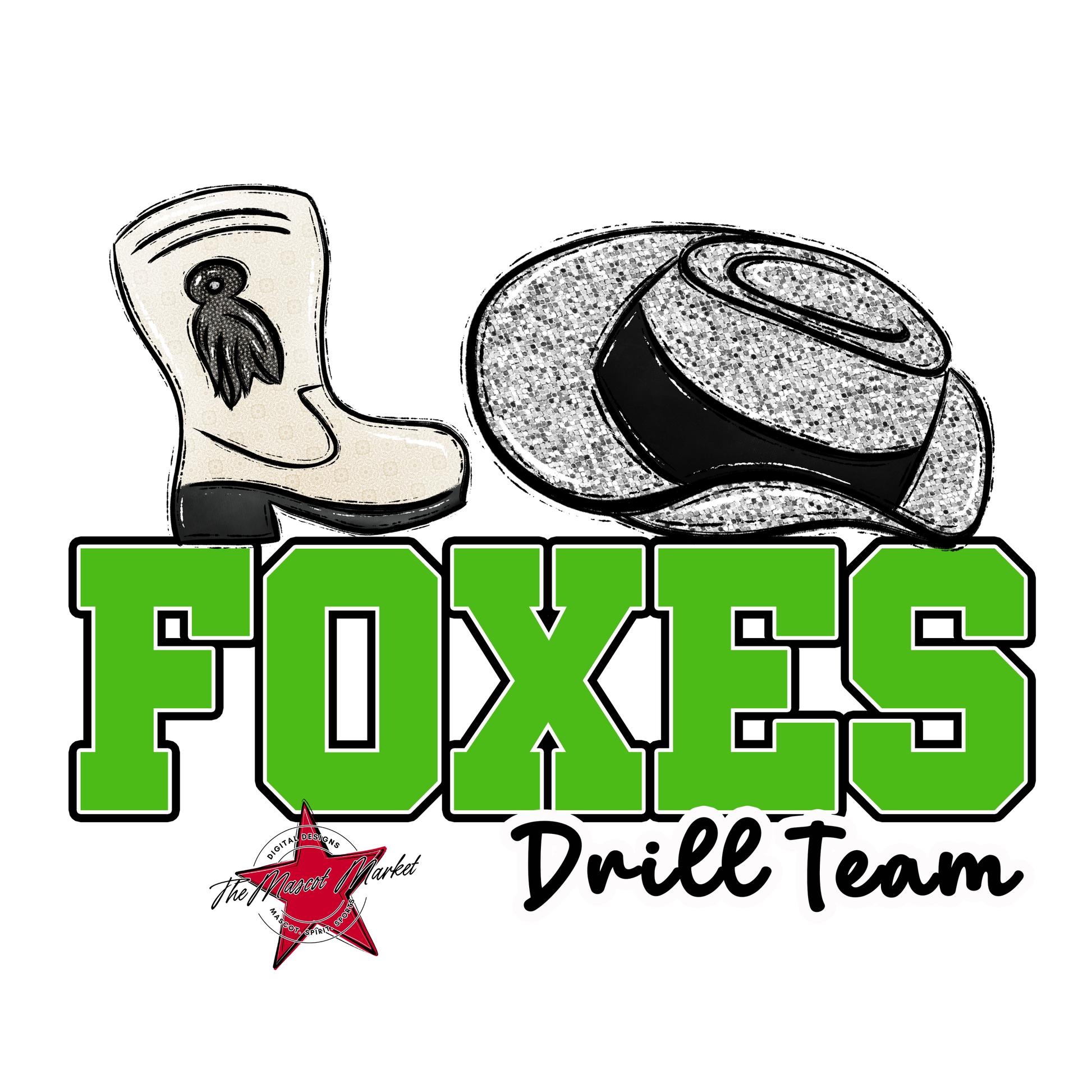 Foxes Varsity Drillteam-Bright Green