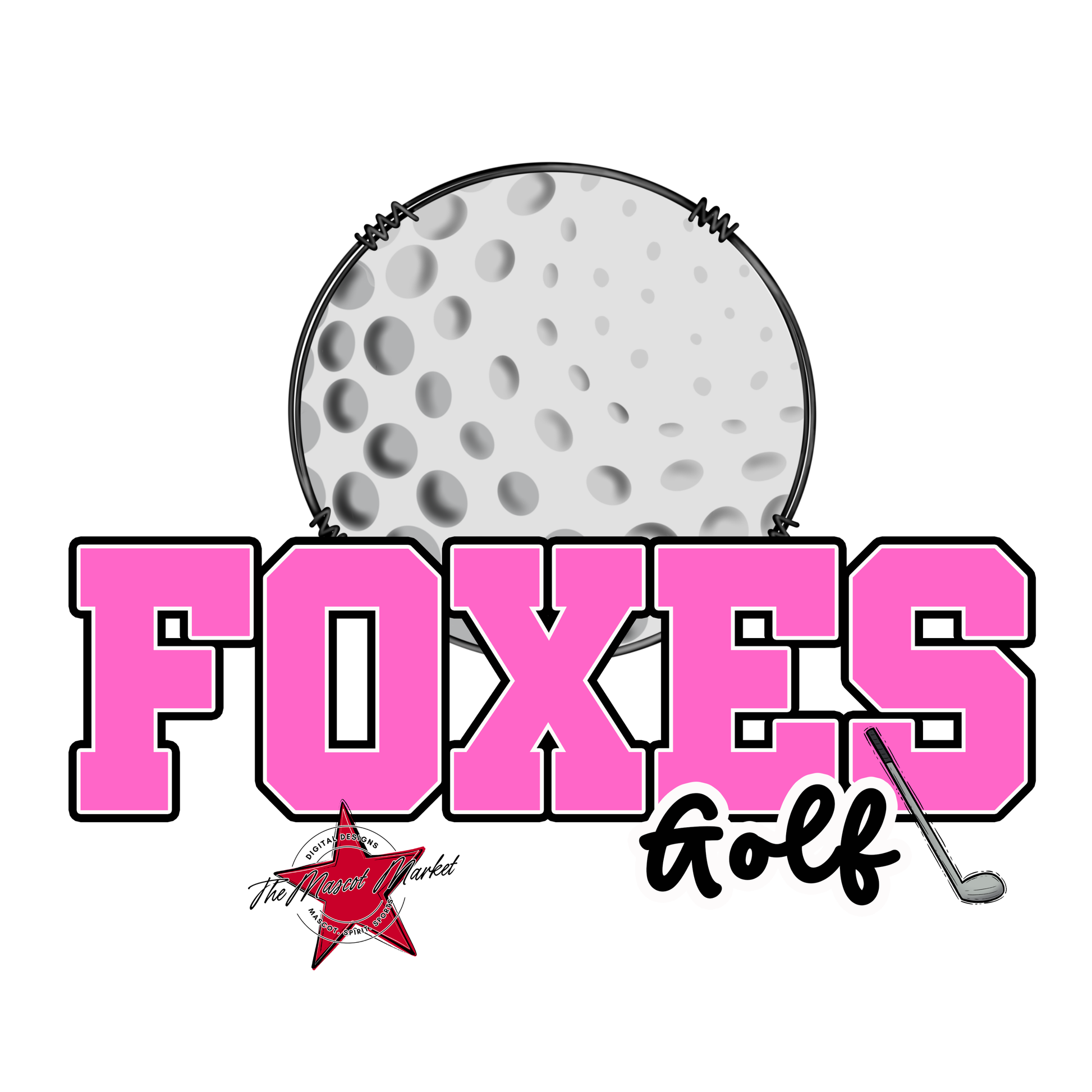 Foxes Varsity Golf-Baby Pink