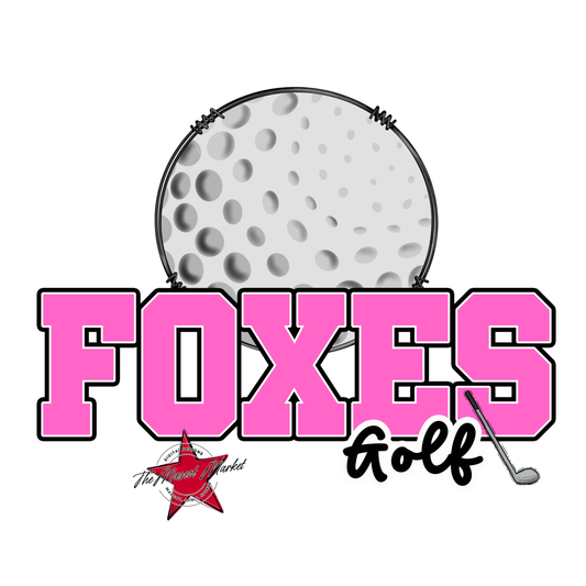 Foxes Varsity Golf-Baby Pink