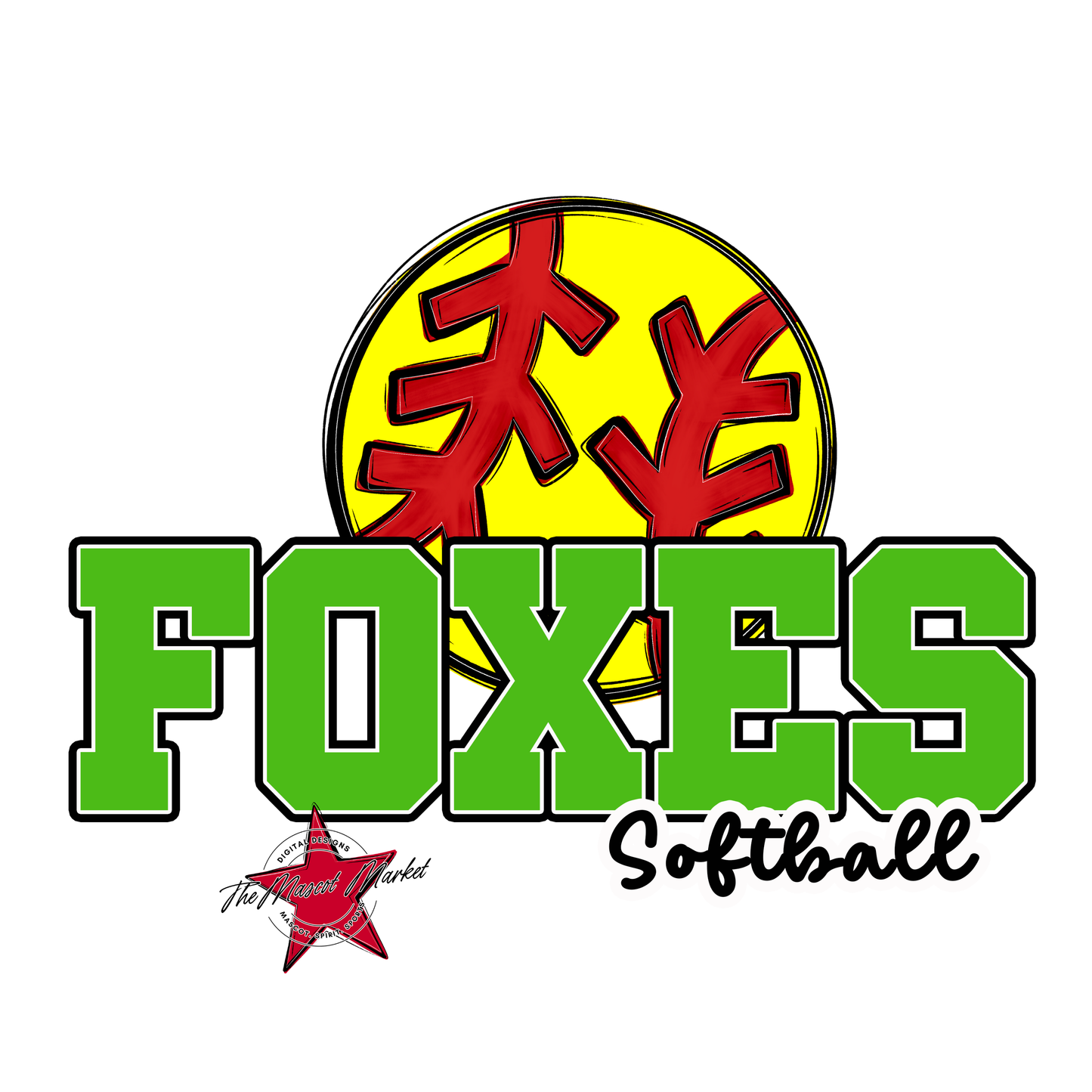 Foxes Varsity Softball-Bright Green