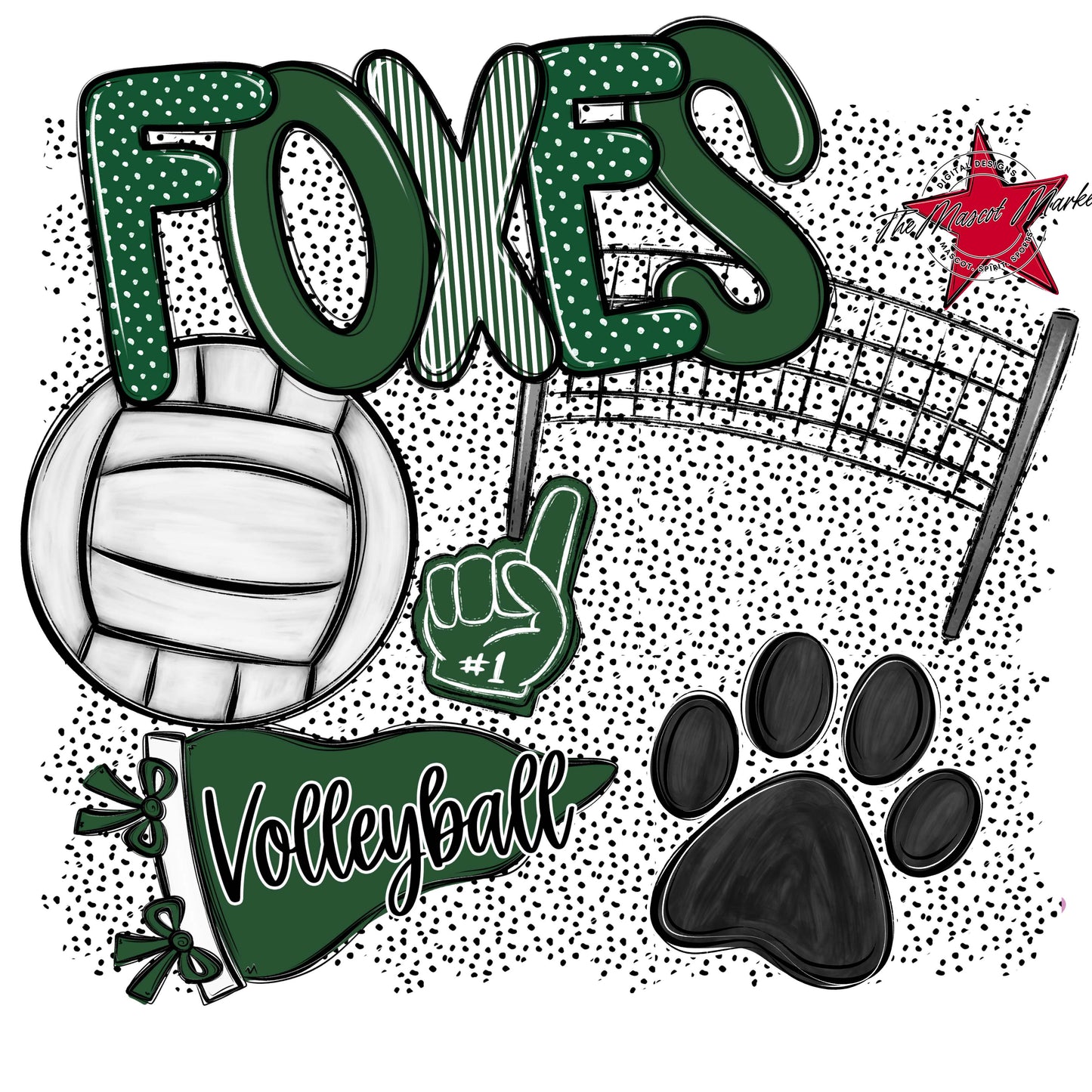Foxes Volleyball Spirit-Green