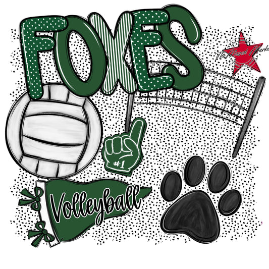 Foxes Volleyball Spirit-Green